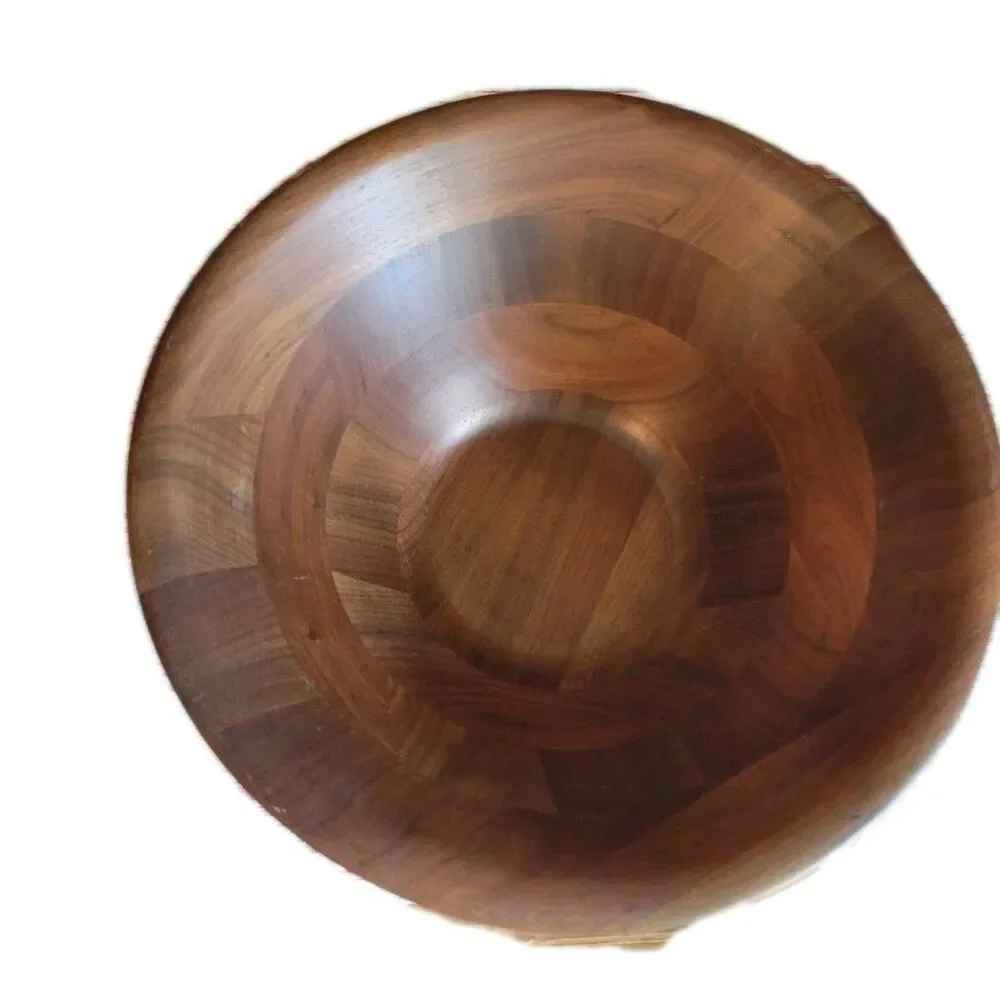 Vintage Vermillion Walnut Wood Bowls 1 Large 12